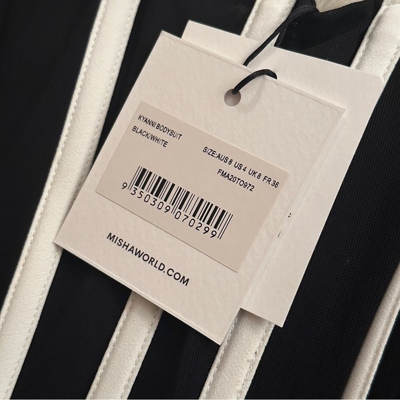 NWT Revolve Misha Kyanni Bodysuit in Black & Ivory | size AU 8 / US 4 / S - Picture 9 of 12